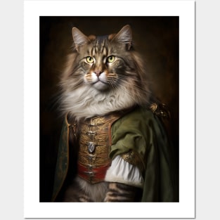 Royal Portrait of a Norwegian Forest Cat Posters and Art